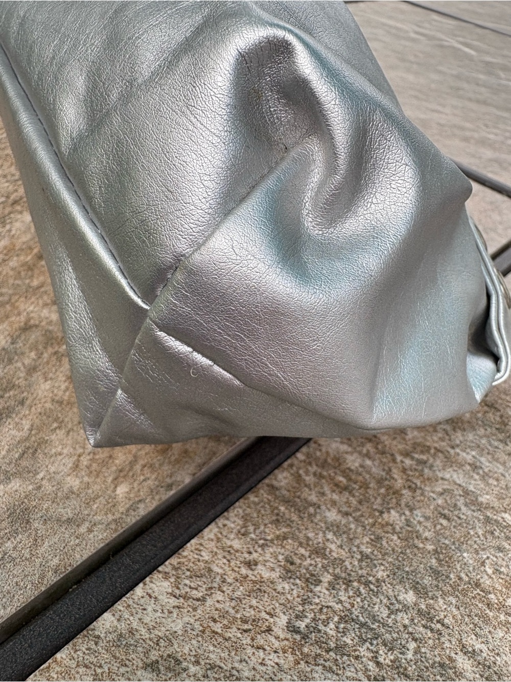 Metallic Silver Wristlet Clutch - Women's Evening Bag - Picture 4 of 7